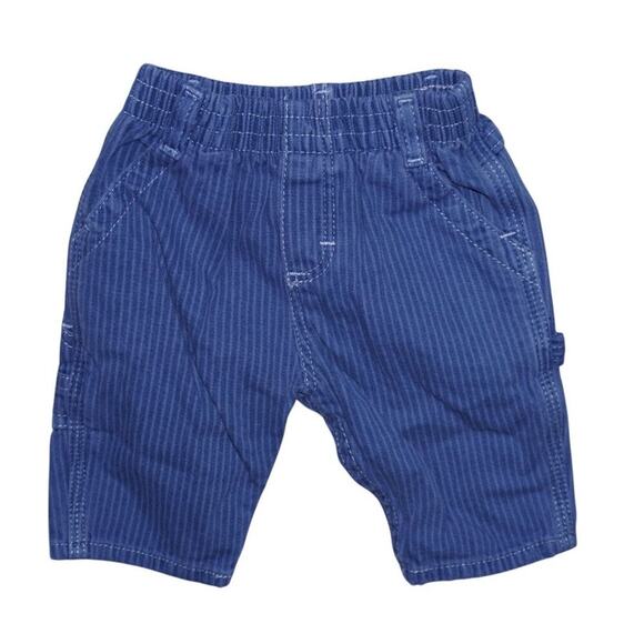 OshKosh B’gosh Baby Railroad-Stripe Carpenter Pants | Blue Utility Pockets |0–3M - Picture 1 of 6